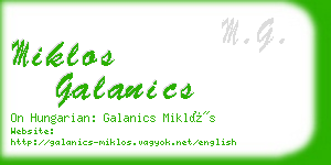 miklos galanics business card